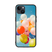 Thumbnail for iPhone 14 Plus Colorful Balloons θήκη από τη Smartfits με σχέδιο στο πίσω μέρος και μαύρο περίβλημα | Smartphone case with colorful back and black bezels by Smartfits