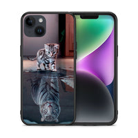 Thumbnail for Θήκη iPhone 14 Plus Tiger Cute από τη Smartfits με σχέδιο στο πίσω μέρος και μαύρο περίβλημα | iPhone 14 Plus Tiger Cute case with colorful back and black bezels