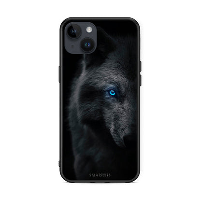 iPhone 14 Plus Dark Wolf θήκη από τη Smartfits με σχέδιο στο πίσω μέρος και μαύρο περίβλημα | Smartphone case with colorful back and black bezels by Smartfits