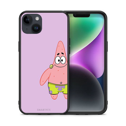 Θήκη iPhone 15 Plus Friends Patrick από τη Smartfits με σχέδιο στο πίσω μέρος και μαύρο περίβλημα | iPhone 15 Plus Friends Patrick case with colorful back and black bezels