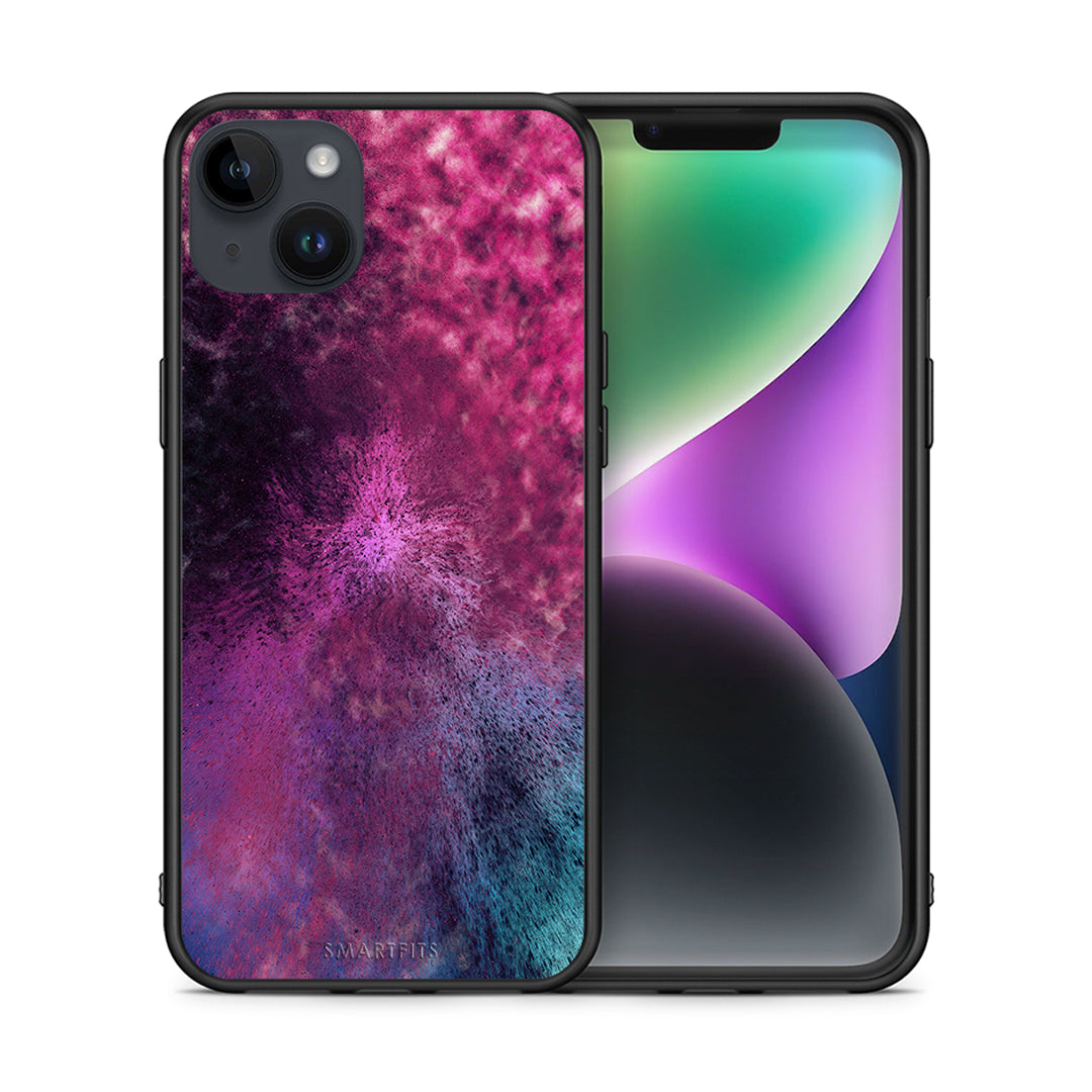 Θήκη iPhone 15 Plus Aurora Galaxy από τη Smartfits με σχέδιο στο πίσω μέρος και μαύρο περίβλημα | iPhone 15 Plus Aurora Galaxy case with colorful back and black bezels