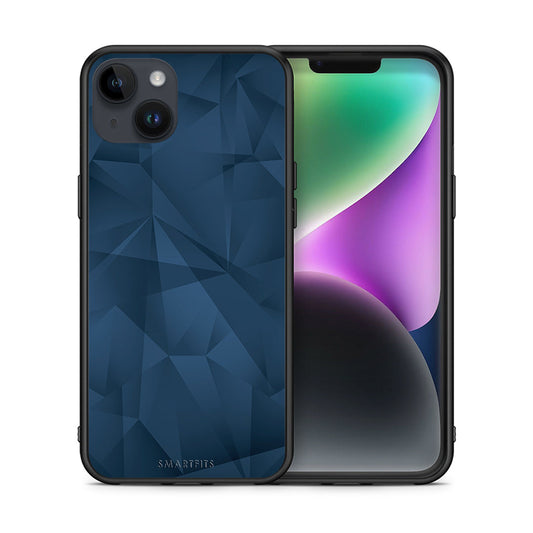 Θήκη iPhone 14 Plus Blue Abstract Geometric από τη Smartfits με σχέδιο στο πίσω μέρος και μαύρο περίβλημα | iPhone 14 Plus Blue Abstract Geometric case with colorful back and black bezels