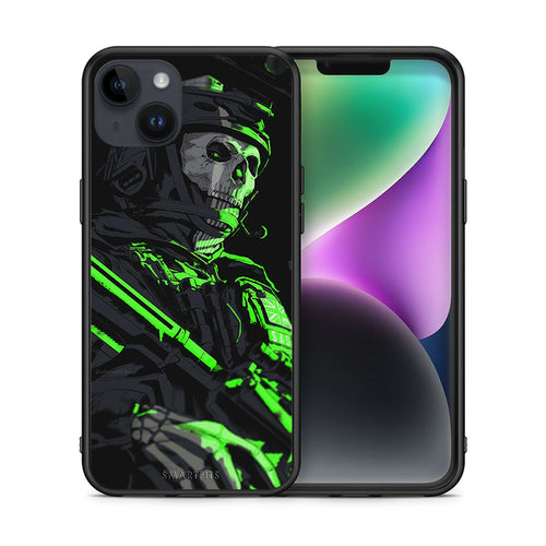 Θήκη Αγίου Βαλεντίνου iPhone 15 Plus Green Soldier από τη Smartfits με σχέδιο στο πίσω μέρος και μαύρο περίβλημα | iPhone 15 Plus Green Soldier case with colorful back and black bezels