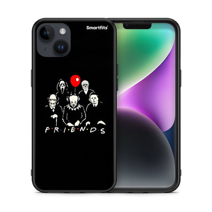 Θήκη iPhone 15 Plus Halloween Friends από τη Smartfits με σχέδιο στο πίσω μέρος και μαύρο περίβλημα | iPhone 15 Plus Halloween Friends case with colorful back and black bezels