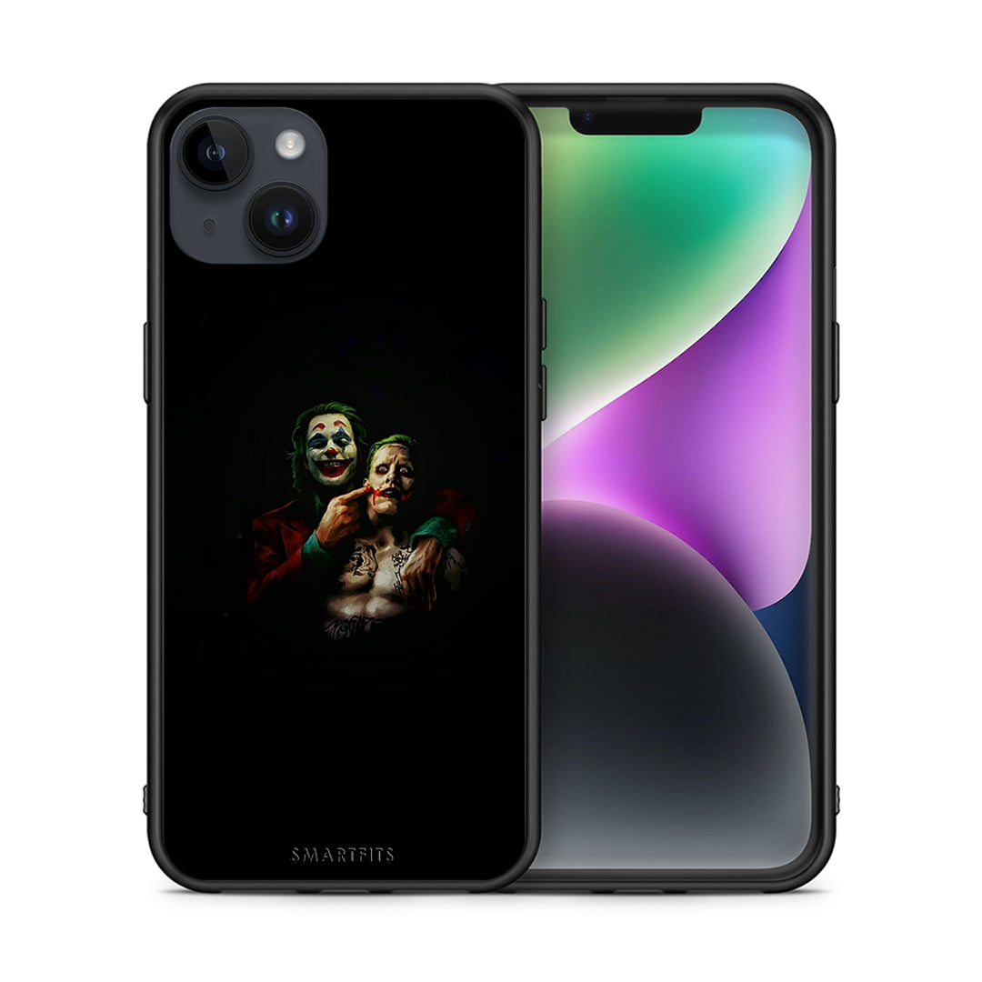 Θήκη iPhone 14 Plus Clown Hero από τη Smartfits με σχέδιο στο πίσω μέρος και μαύρο περίβλημα | iPhone 14 Plus Clown Hero case with colorful back and black bezels