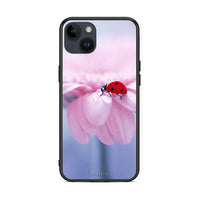 Thumbnail for iPhone 14 Plus Ladybug Flower θήκη από τη Smartfits με σχέδιο στο πίσω μέρος και μαύρο περίβλημα | Smartphone case with colorful back and black bezels by Smartfits