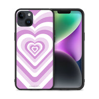 Thumbnail for Θήκη iPhone 15 Plus Lilac Hearts από τη Smartfits με σχέδιο στο πίσω μέρος και μαύρο περίβλημα | iPhone 15 Plus Lilac Hearts case with colorful back and black bezels