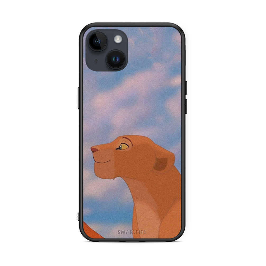 iPhone 14 Plus Lion Love 2 Θήκη Αγίου Βαλεντίνου από τη Smartfits με σχέδιο στο πίσω μέρος και μαύρο περίβλημα | Smartphone case with colorful back and black bezels by Smartfits
