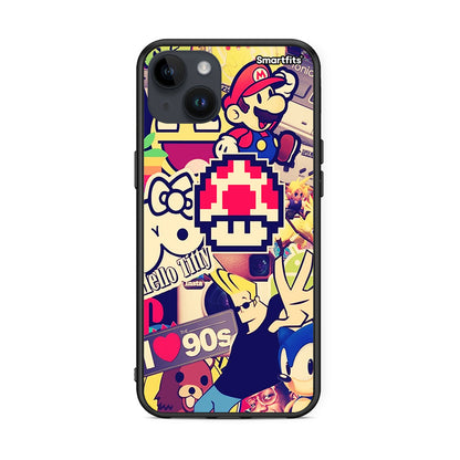 iPhone 14 Plus Love The 90s θήκη από τη Smartfits με σχέδιο στο πίσω μέρος και μαύρο περίβλημα | Smartphone case with colorful back and black bezels by Smartfits