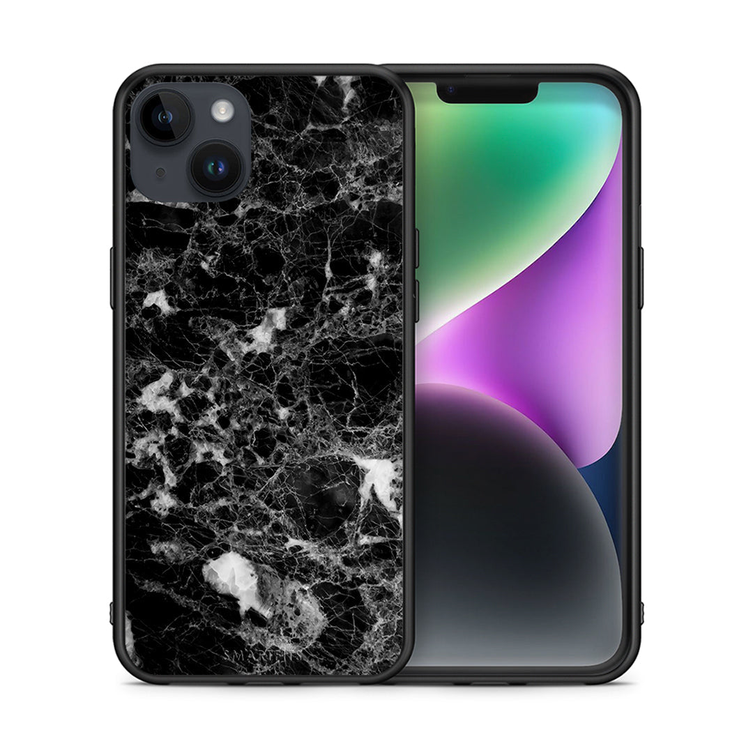 Θήκη iPhone 14 Plus Male Marble από τη Smartfits με σχέδιο στο πίσω μέρος και μαύρο περίβλημα | iPhone 14 Plus Male Marble case with colorful back and black bezels