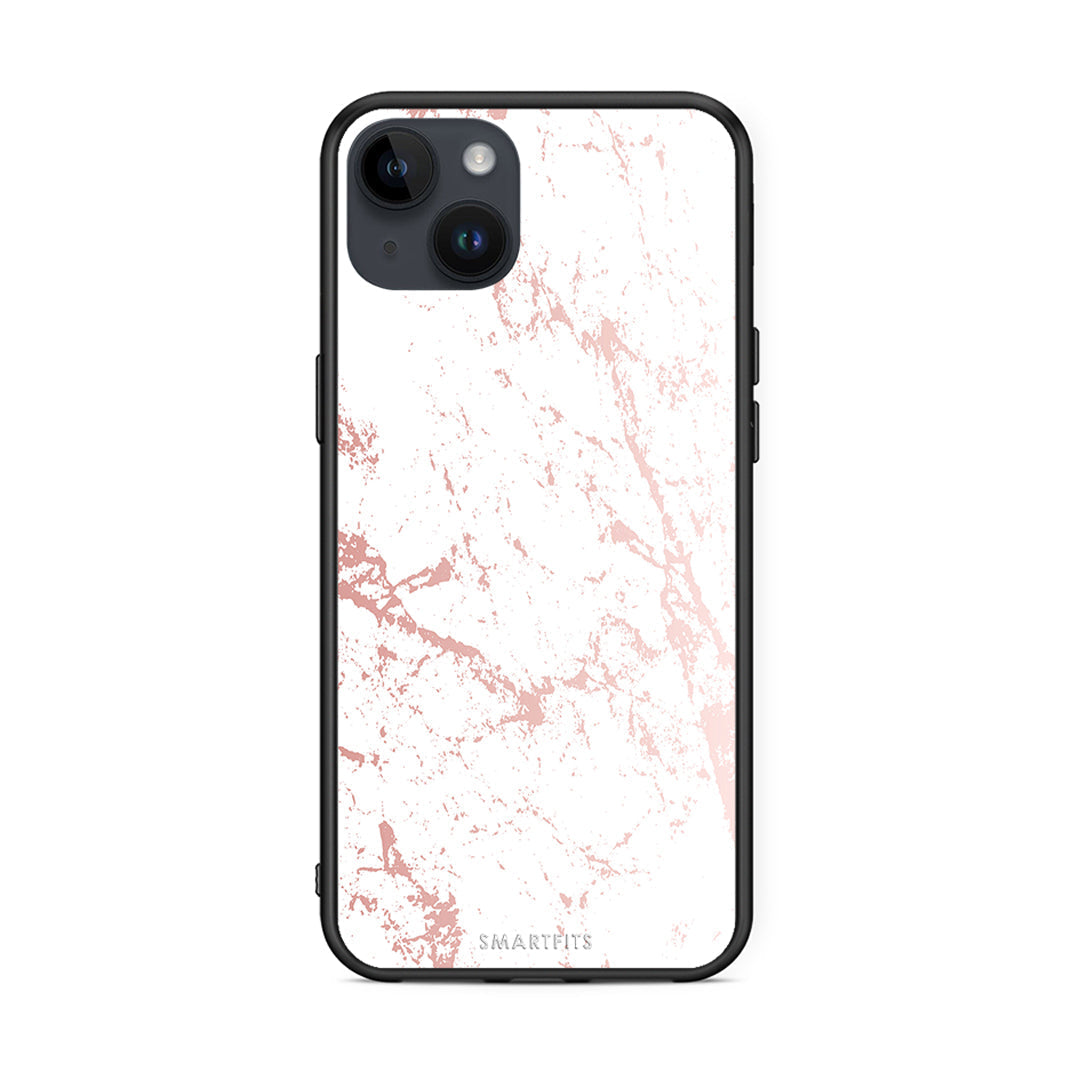 116 - iPhone 15 Plus Pink Splash Marble case, cover, bumper