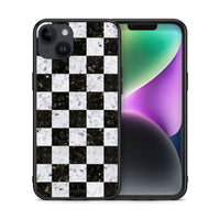 Thumbnail for Θήκη iPhone 14 Plus Square Geometric Marble από τη Smartfits με σχέδιο στο πίσω μέρος και μαύρο περίβλημα | iPhone 14 Plus Square Geometric Marble case with colorful back and black bezels