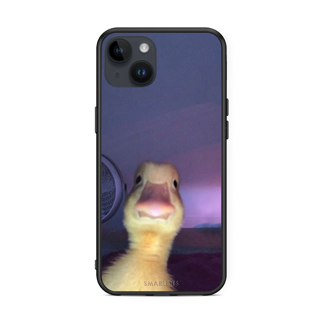 iPhone 15 Plus Meme Duck θήκη από τη Smartfits με σχέδιο στο πίσω μέρος και μαύρο περίβλημα | Smartphone case with colorful back and black bezels by Smartfits