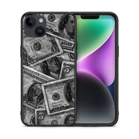 Thumbnail for Θήκη iPhone 14 Plus Money Dollars από τη Smartfits με σχέδιο στο πίσω μέρος και μαύρο περίβλημα | iPhone 14 Plus Money Dollars case with colorful back and black bezels
