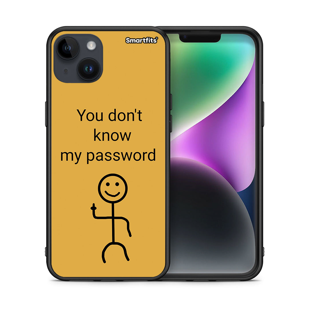 Θήκη iPhone 14 Plus My Password από τη Smartfits με σχέδιο στο πίσω μέρος και μαύρο περίβλημα | iPhone 14 Plus My Password case with colorful back and black bezels