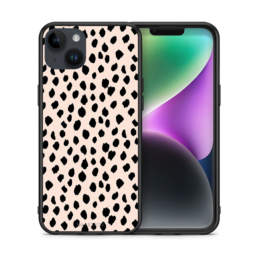 Θήκη iPhone 14 Plus New Polka Dots από τη Smartfits με σχέδιο στο πίσω μέρος και μαύρο περίβλημα | iPhone 14 Plus New Polka Dots case with colorful back and black bezels