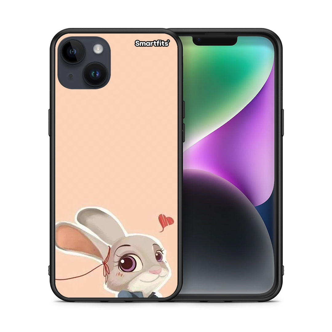 Θήκη iPhone 14 Plus Nick Wilde And Judy Hopps Love 2 από τη Smartfits με σχέδιο στο πίσω μέρος και μαύρο περίβλημα | iPhone 14 Plus Nick Wilde And Judy Hopps Love 2 case with colorful back and black bezels
