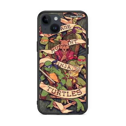 iPhone 14 Plus Ninja Turtles θήκη από τη Smartfits με σχέδιο στο πίσω μέρος και μαύρο περίβλημα | Smartphone case with colorful back and black bezels by Smartfits