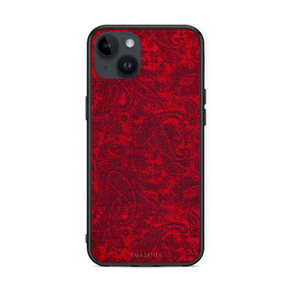 iPhone 15 Plus Paisley Cashmere θήκη από τη Smartfits με σχέδιο στο πίσω μέρος και μαύρο περίβλημα | Smartphone case with colorful back and black bezels by Smartfits