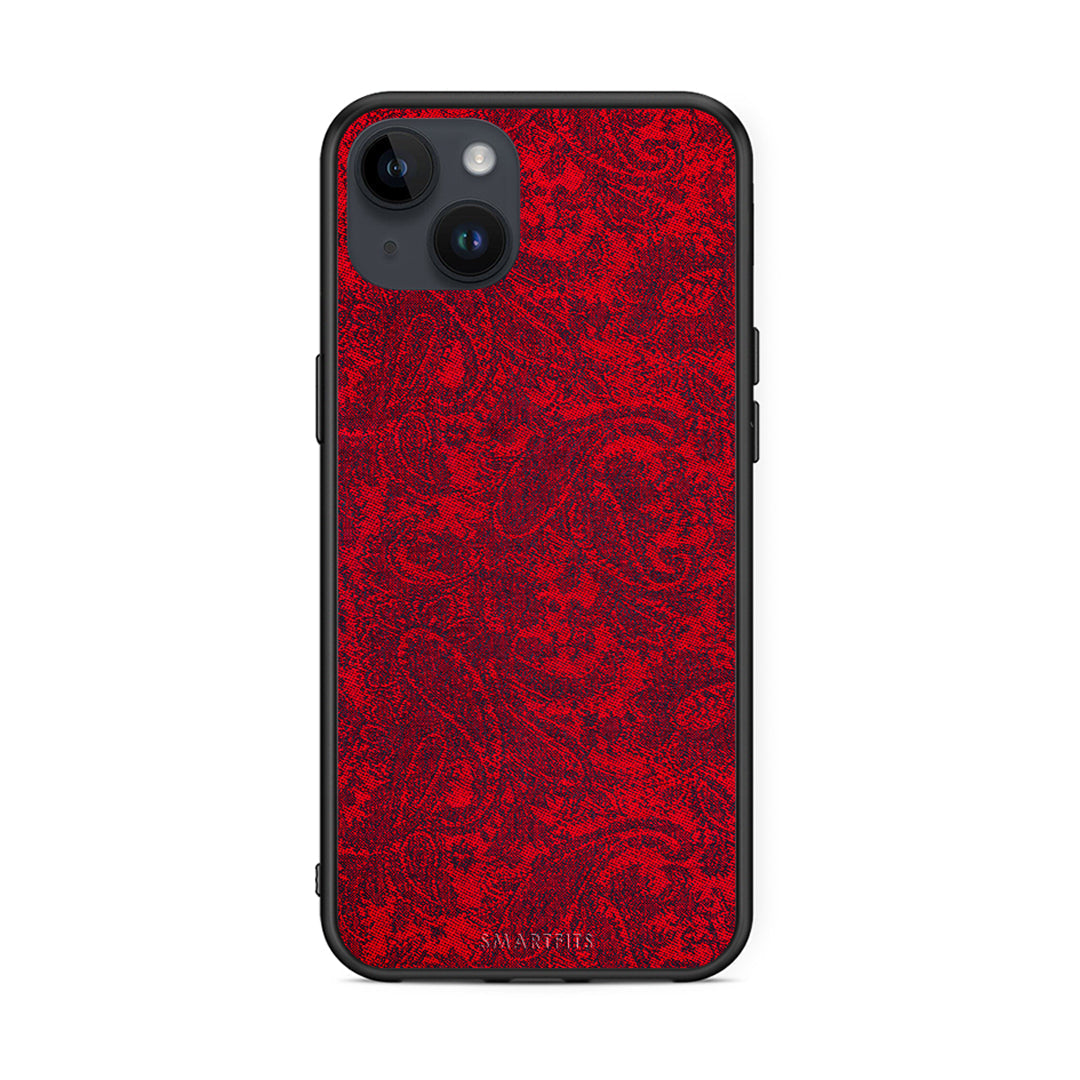 iPhone 15 Plus Paisley Cashmere θήκη από τη Smartfits με σχέδιο στο πίσω μέρος και μαύρο περίβλημα | Smartphone case with colorful back and black bezels by Smartfits