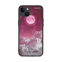 Thumbnail for iPhone 14 Plus Pink Moon θήκη από τη Smartfits με σχέδιο στο πίσω μέρος και μαύρο περίβλημα | Smartphone case with colorful back and black bezels by Smartfits