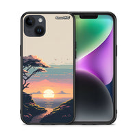 Thumbnail for Θήκη iPhone 15 Plus Pixel Sunset από τη Smartfits με σχέδιο στο πίσω μέρος και μαύρο περίβλημα | iPhone 15 Plus Pixel Sunset case with colorful back and black bezels