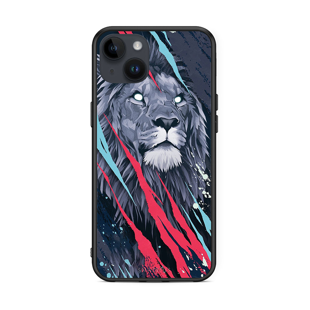 4 - iPhone 14 Plus Lion Designer PopArt case, cover, bumper