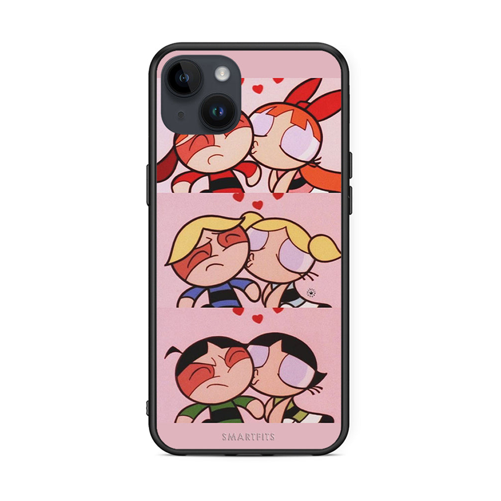 iPhone 14 Plus Puff Love Θήκη Αγίου Βαλεντίνου από τη Smartfits με σχέδιο στο πίσω μέρος και μαύρο περίβλημα | Smartphone case with colorful back and black bezels by Smartfits
