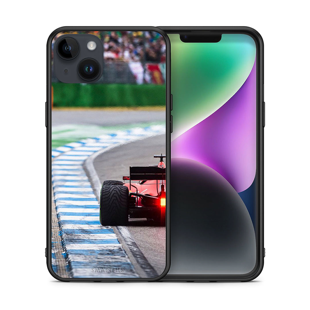 Θήκη iPhone 14 Plus Racing Vibes από τη Smartfits με σχέδιο στο πίσω μέρος και μαύρο περίβλημα | iPhone 14 Plus Racing Vibes case with colorful back and black bezels