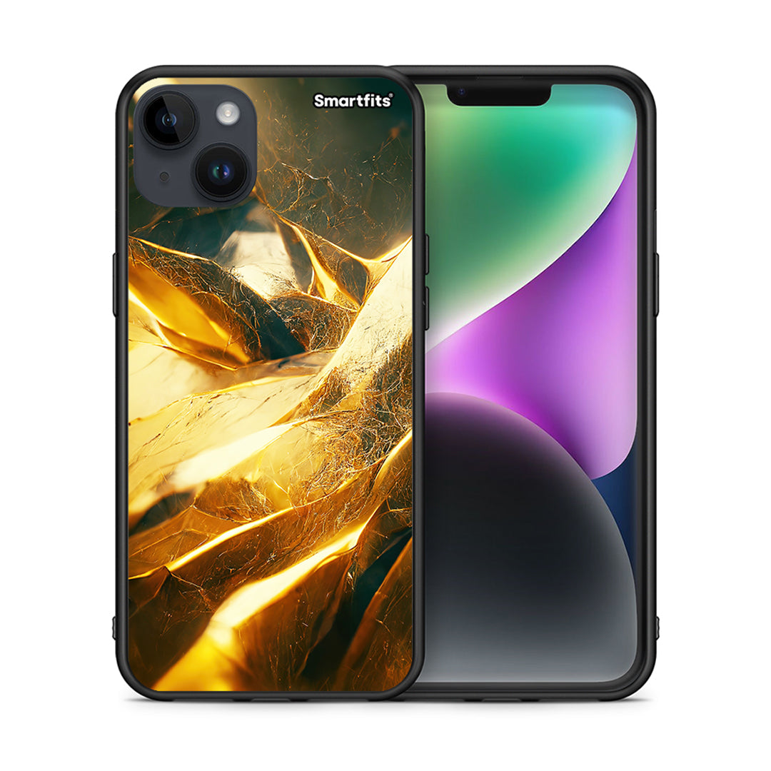 Θήκη iPhone 14 Plus Real Gold από τη Smartfits με σχέδιο στο πίσω μέρος και μαύρο περίβλημα | iPhone 14 Plus Real Gold case with colorful back and black bezels