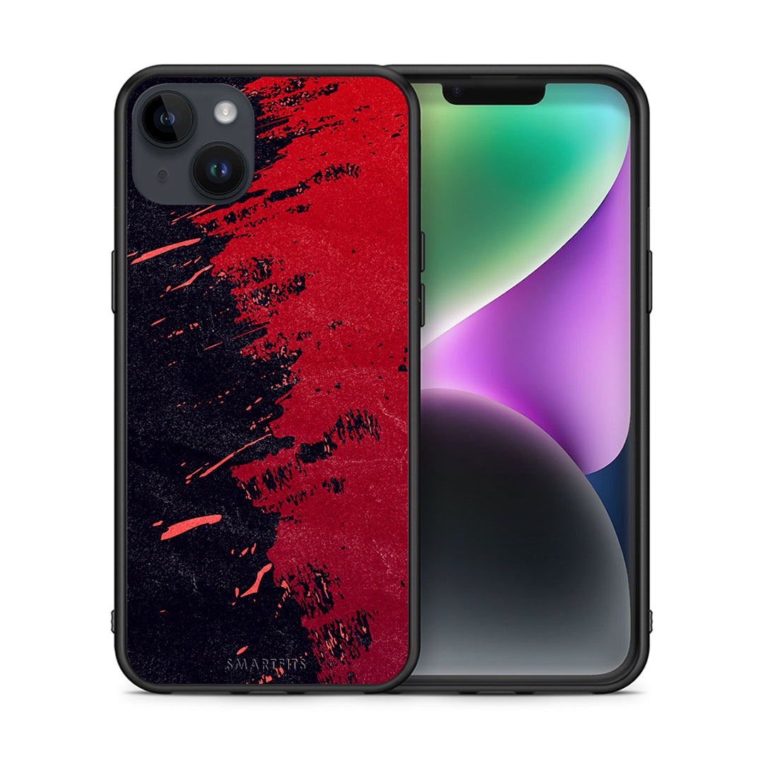 Θήκη Αγίου Βαλεντίνου iPhone 15 Plus Red Paint από τη Smartfits με σχέδιο στο πίσω μέρος και μαύρο περίβλημα | iPhone 15 Plus Red Paint case with colorful back and black bezels