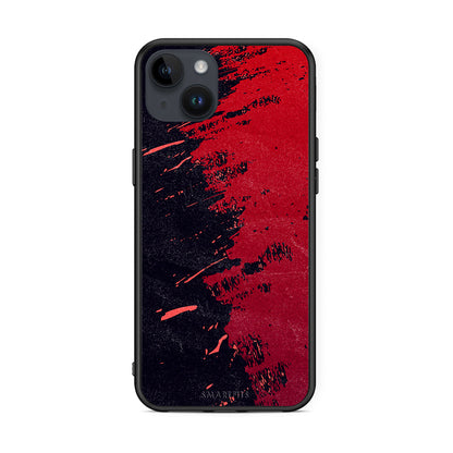 iPhone 14 Plus Red Paint Θήκη Αγίου Βαλεντίνου από τη Smartfits με σχέδιο στο πίσω μέρος και μαύρο περίβλημα | Smartphone case with colorful back and black bezels by Smartfits