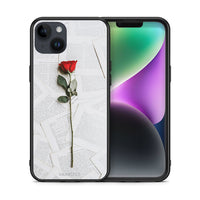 Thumbnail for Θήκη iPhone 15 Plus Red Rose από τη Smartfits με σχέδιο στο πίσω μέρος και μαύρο περίβλημα | iPhone 15 Plus Red Rose case with colorful back and black bezels