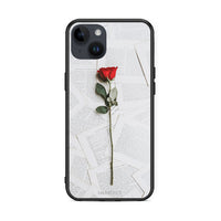 Thumbnail for iPhone 15 Plus Red Rose θήκη από τη Smartfits με σχέδιο στο πίσω μέρος και μαύρο περίβλημα | Smartphone case with colorful back and black bezels by Smartfits