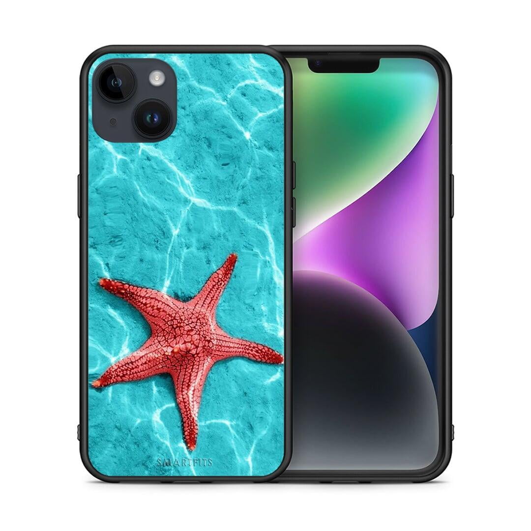 Θήκη iPhone 14 Plus Red Starfish από τη Smartfits με σχέδιο στο πίσω μέρος και μαύρο περίβλημα | iPhone 14 Plus Red Starfish case with colorful back and black bezels