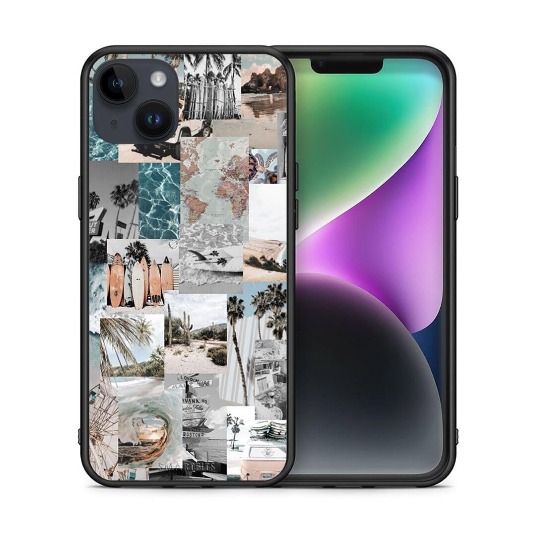 Θήκη iPhone 15 Plus Retro Beach Life από τη Smartfits με σχέδιο στο πίσω μέρος και μαύρο περίβλημα | iPhone 15 Plus Retro Beach Life case with colorful back and black bezels