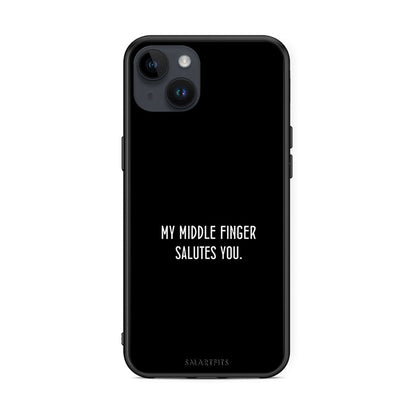 iPhone 15 Plus Salute θήκη από τη Smartfits με σχέδιο στο πίσω μέρος και μαύρο περίβλημα | Smartphone case with colorful back and black bezels by Smartfits