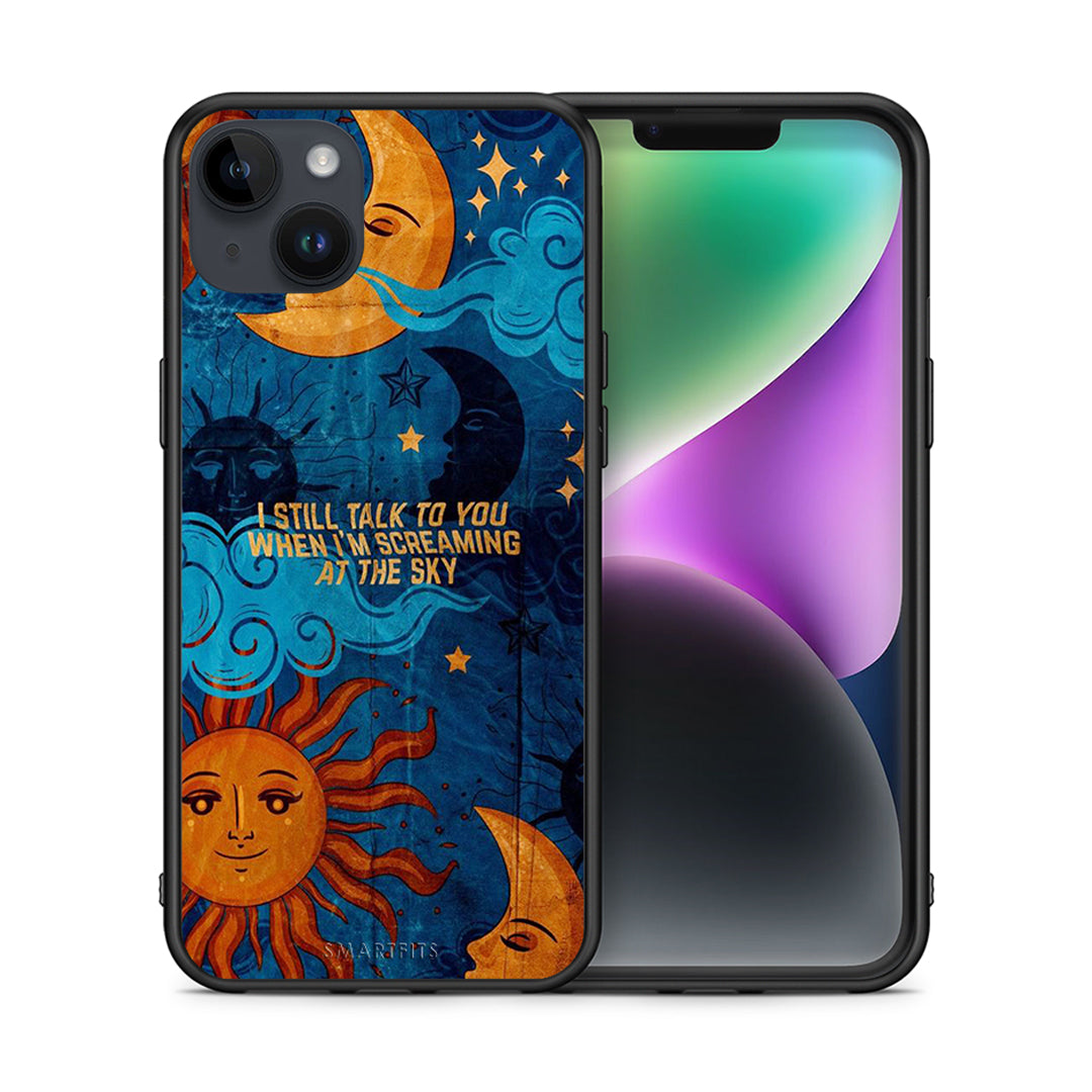 Θήκη iPhone 14 Plus Screaming Sky από τη Smartfits με σχέδιο στο πίσω μέρος και μαύρο περίβλημα | iPhone 14 Plus Screaming Sky case with colorful back and black bezels