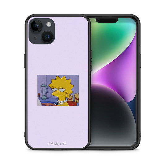 Θήκη iPhone 15 Plus So Happy από τη Smartfits με σχέδιο στο πίσω μέρος και μαύρο περίβλημα | iPhone 15 Plus So Happy case with colorful back and black bezels