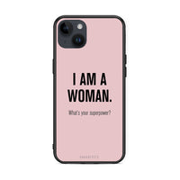 Thumbnail for iPhone 14 Plus Superpower Woman θήκη από τη Smartfits με σχέδιο στο πίσω μέρος και μαύρο περίβλημα | Smartphone case with colorful back and black bezels by Smartfits