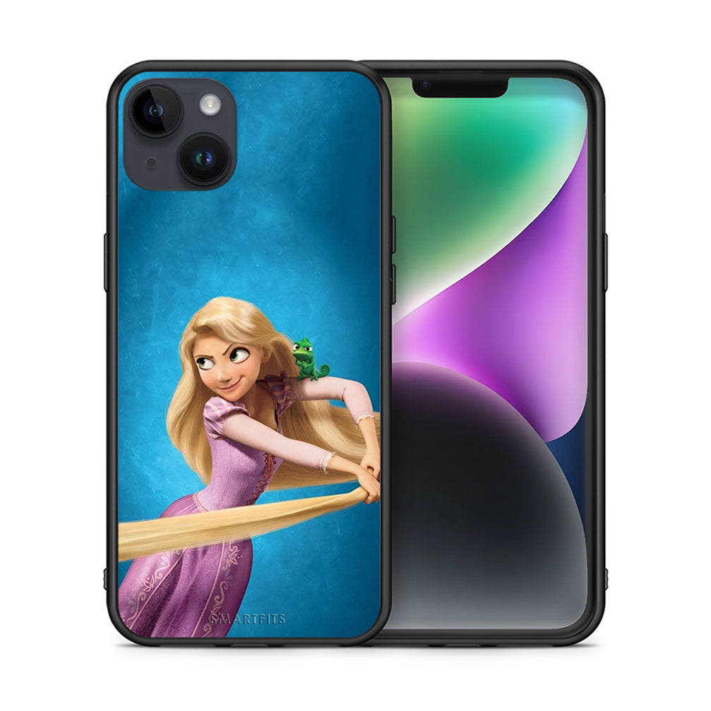 Θήκη Αγίου Βαλεντίνου iPhone 14 Plus Tangled 2 από τη Smartfits με σχέδιο στο πίσω μέρος και μαύρο περίβλημα | iPhone 14 Plus Tangled 2 case with colorful back and black bezels