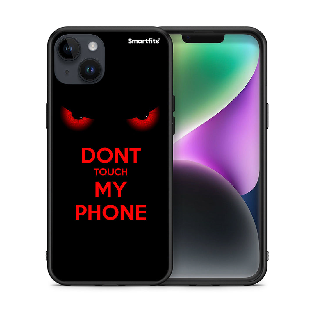 Θήκη iPhone 15 Plus Touch My Phone από τη Smartfits με σχέδιο στο πίσω μέρος και μαύρο περίβλημα | iPhone 15 Plus Touch My Phone case with colorful back and black bezels