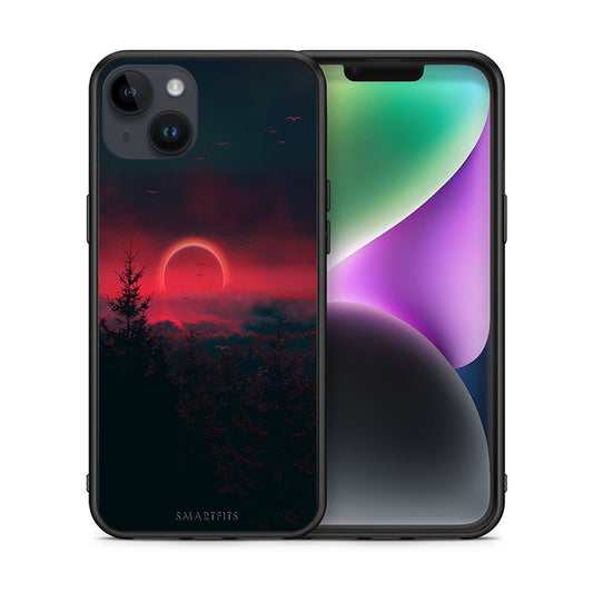 Θήκη iPhone 14 Plus Sunset Tropic από τη Smartfits με σχέδιο στο πίσω μέρος και μαύρο περίβλημα | iPhone 14 Plus Sunset Tropic case with colorful back and black bezels
