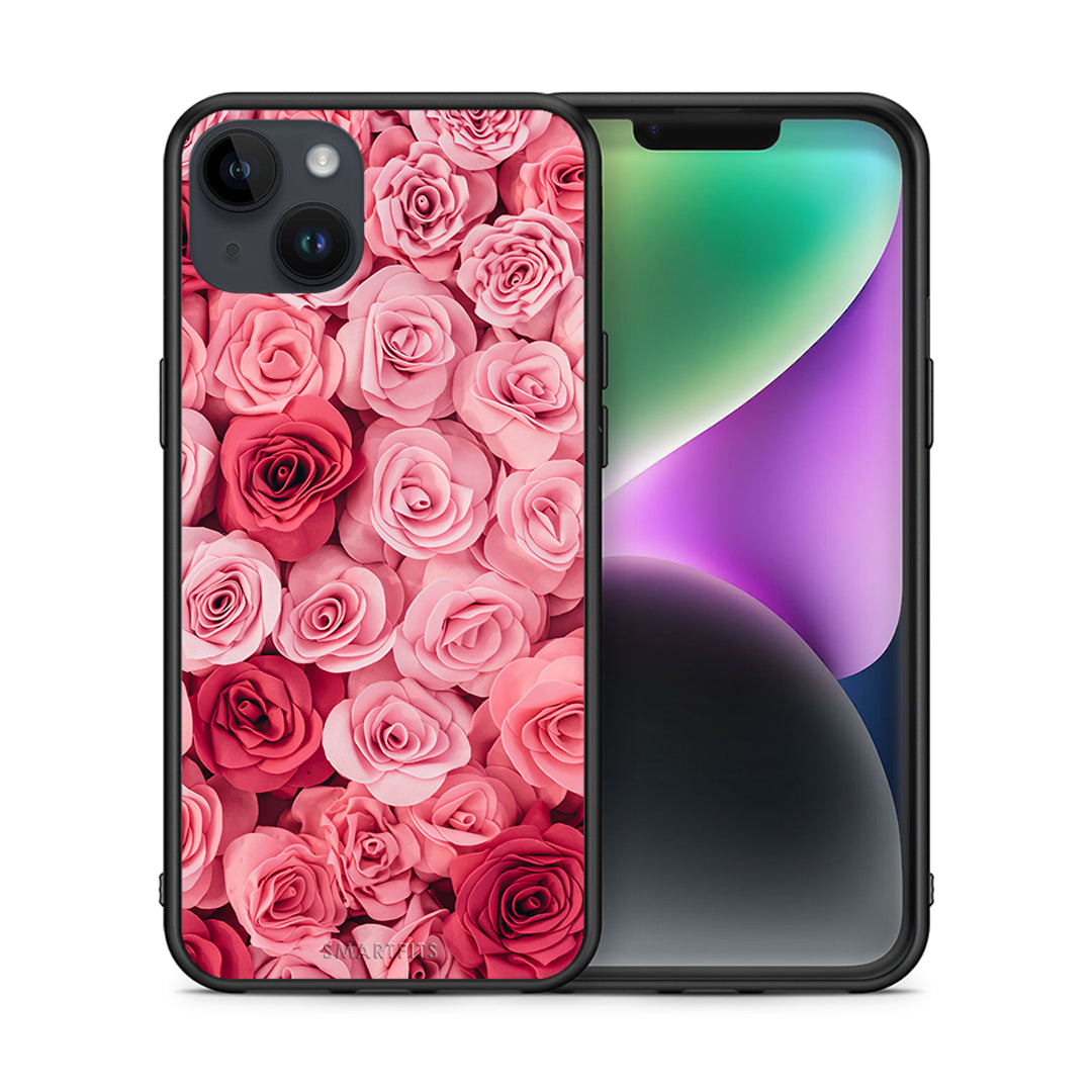 Θήκη iPhone 15 Plus RoseGarden Valentine από τη Smartfits με σχέδιο στο πίσω μέρος και μαύρο περίβλημα | iPhone 15 Plus RoseGarden Valentine case with colorful back and black bezels