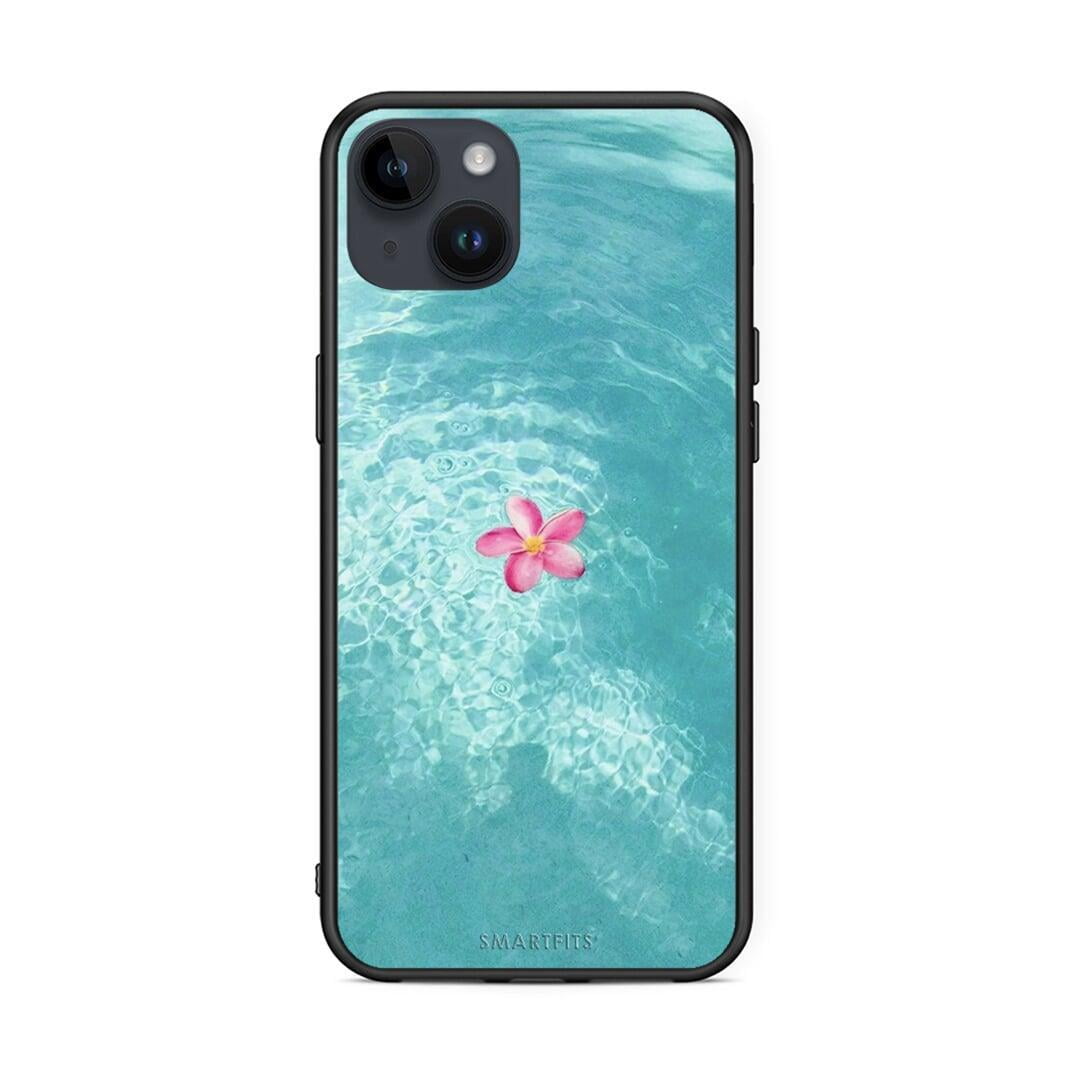 iPhone 15 Plus Water Flower Θήκη από τη Smartfits με σχέδιο στο πίσω μέρος και μαύρο περίβλημα | Smartphone case with colorful back and black bezels by Smartfits