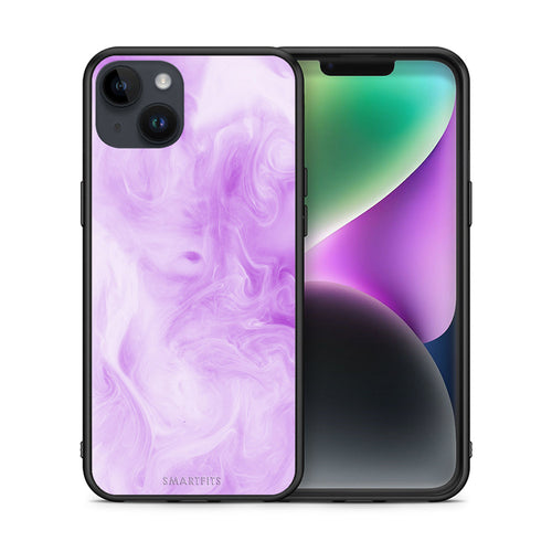 Θήκη iPhone 14 Plus Lavender Watercolor από τη Smartfits με σχέδιο στο πίσω μέρος και μαύρο περίβλημα | iPhone 14 Plus Lavender Watercolor case with colorful back and black bezels