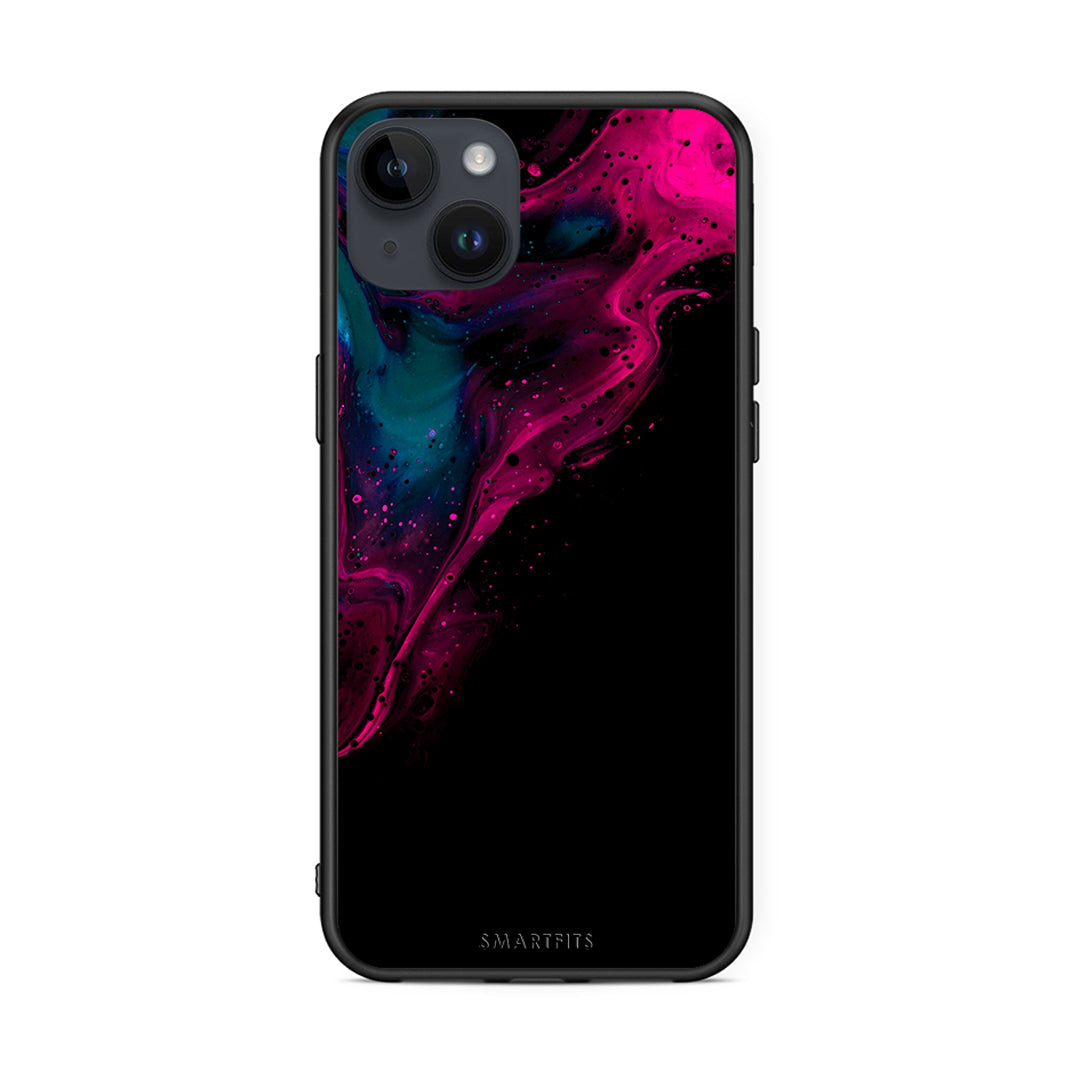 4 - iPhone 14 Plus Pink Black Watercolor case, cover, bumper