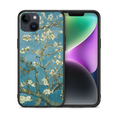 Θήκη iPhone 14 Plus White Blossoms από τη Smartfits με σχέδιο στο πίσω μέρος και μαύρο περίβλημα | iPhone 14 Plus White Blossoms case with colorful back and black bezels