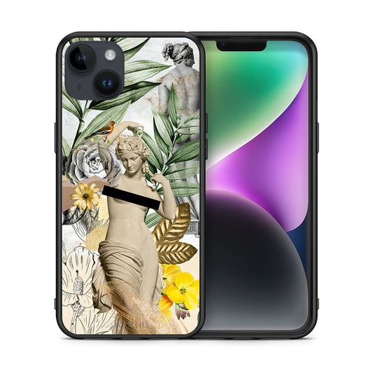 Θήκη iPhone 15 Plus Woman Statue από τη Smartfits με σχέδιο στο πίσω μέρος και μαύρο περίβλημα | iPhone 15 Plus Woman Statue case with colorful back and black bezels