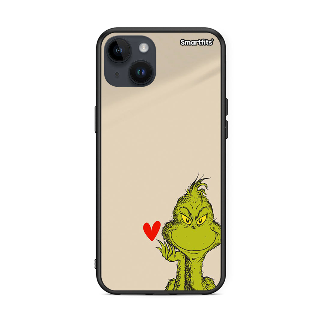 iPhone 15 Plus Xmas Grinch θήκη από τη Smartfits με σχέδιο στο πίσω μέρος και μαύρο περίβλημα | Smartphone case with colorful back and black bezels by Smartfits